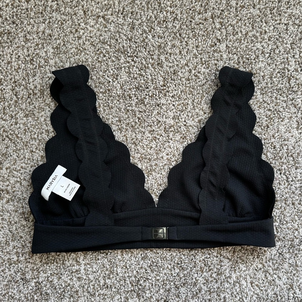 NWOT Marysia Swim Wide Santa Clara Bikini Top - Picture 2 of 9